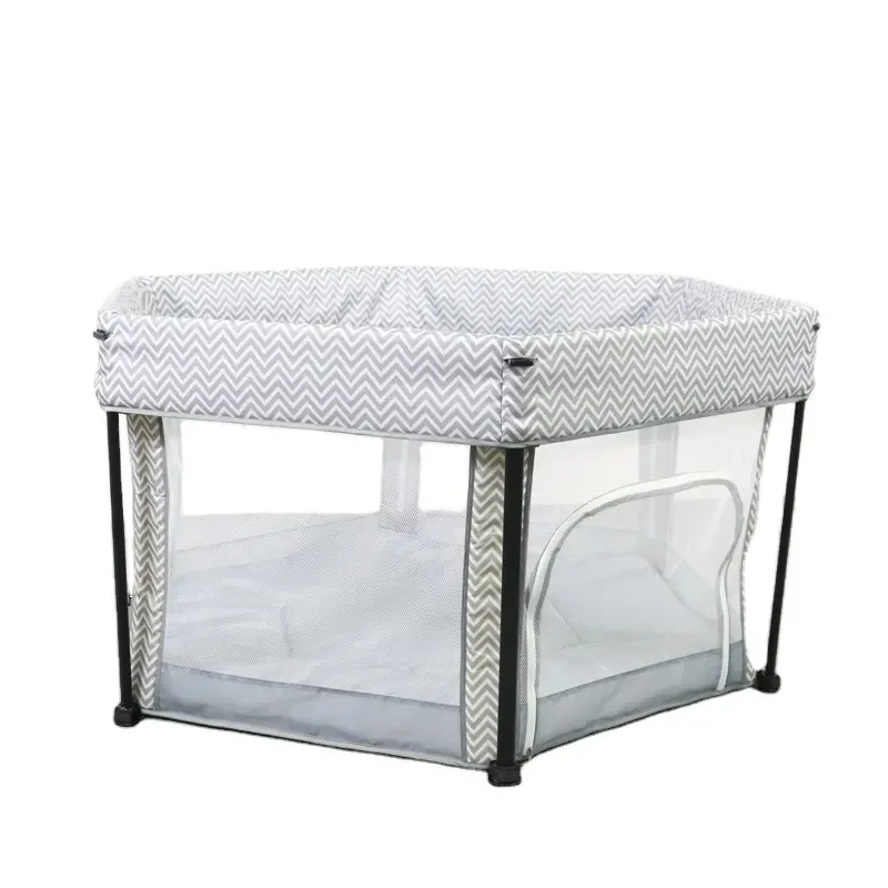 

Портативная Легкая сетчатая Детская напольная кровать, комнатный Безопасный детский шестигранный забор, игровая кровать, детский манеж