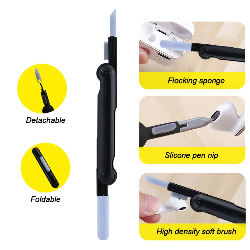 7-In-1 Computer Toetsenbord Reiniger Borstel Scherm Reinigingsspray Fles Set Oordopjes Cleaning Pen Cleaning Tools Keycap puller