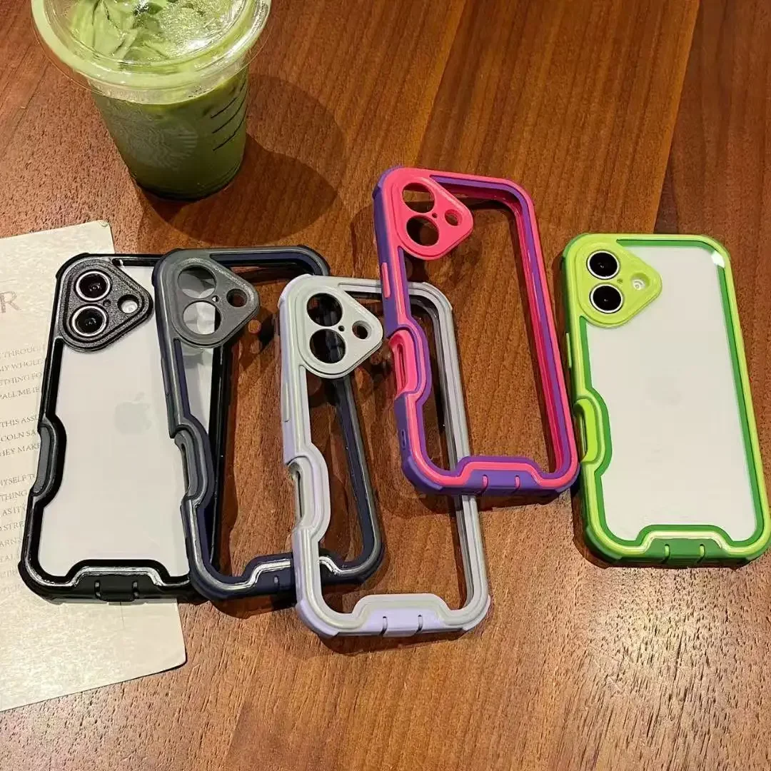 Luxury 4-in-1 Transparent Shock-Resistant Protective Phone Case with Lens Protection