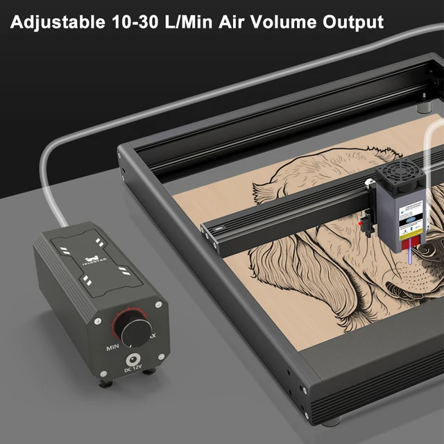 Laser Air Assist Pump AC 110V/220V Air Assist Compressor for Laser Cutter and Engraver Adjustable 10-30 L/Min 4