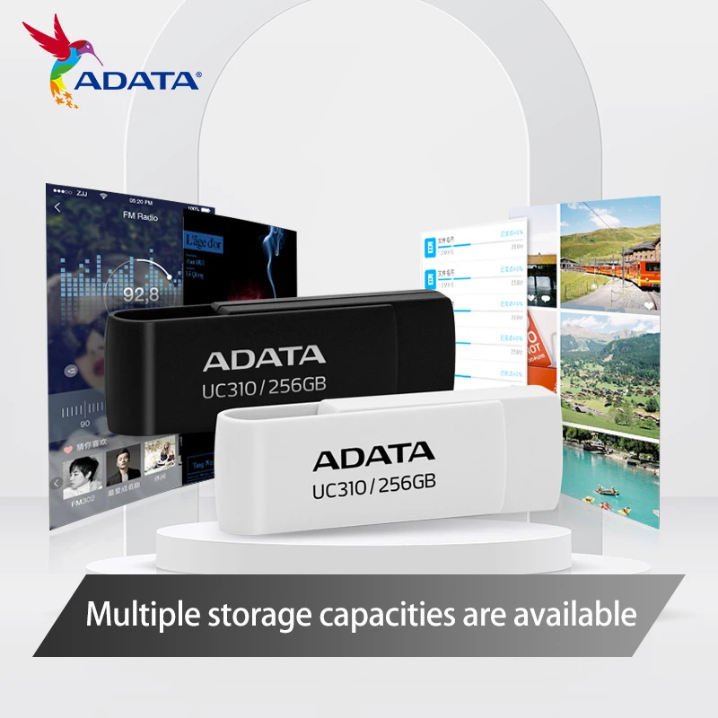 

ADATA USB 3.2 PenDrive UC310 Flash Memory Stick Capacity 32GB 64GB 128GB 256GB USB Flash Drive Speed up to 100MB/s Original Disk