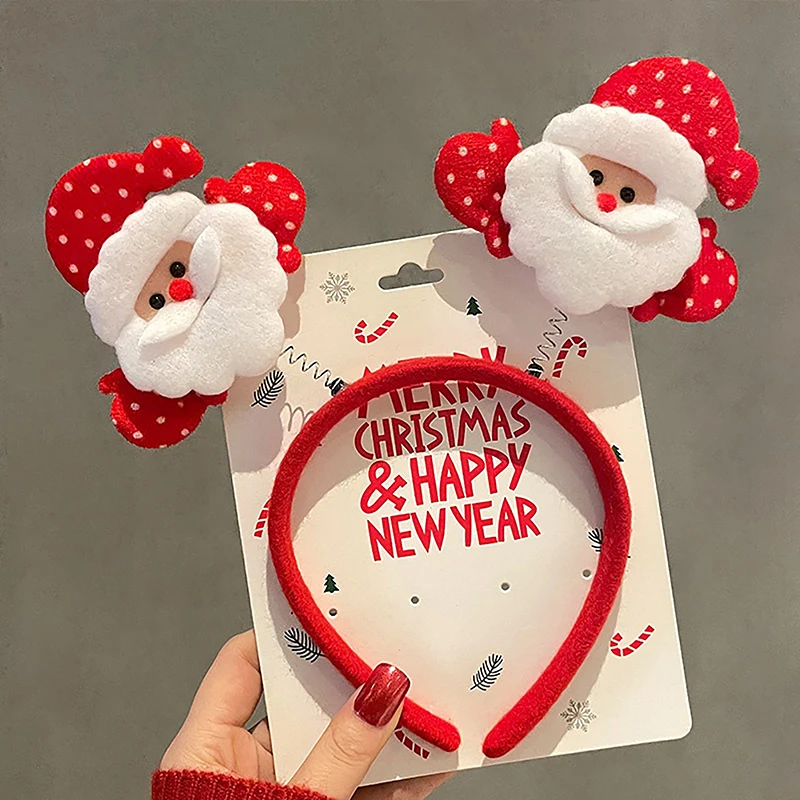 Merry Christmas Cartoon Elk Santa Claus Snowman Christmas Tree Hair Accessories Happy New Year Merry Headwear hair accessories