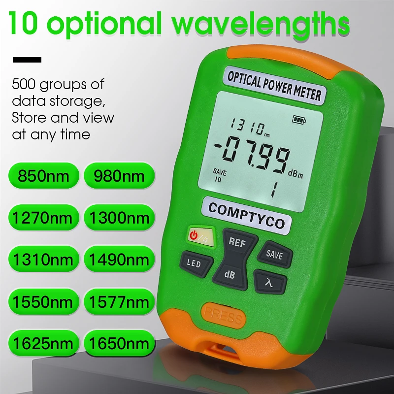 COMPTYCO Mini 2 in 1 Optical Power Meter OPM Optical Fiber Tester with LED Lighting -50+26/-70+10dbm(Optional) AUA-DC5/DC7