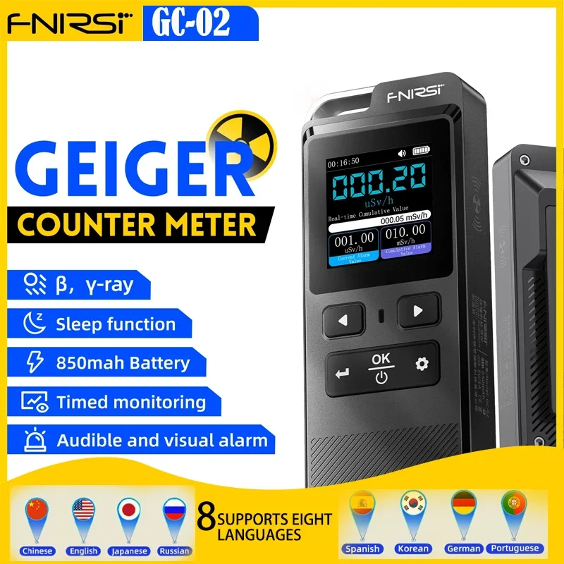 FNIRSI NEW GC-02 Geiger Counter Nuclear Radiation Detector for Personal Safety and Environmental Monitoring geiger counter