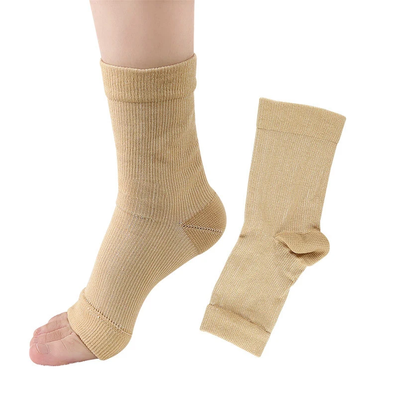 1 Pair Copper Infused Compression Socks Ankle Support Pain Relief Socks