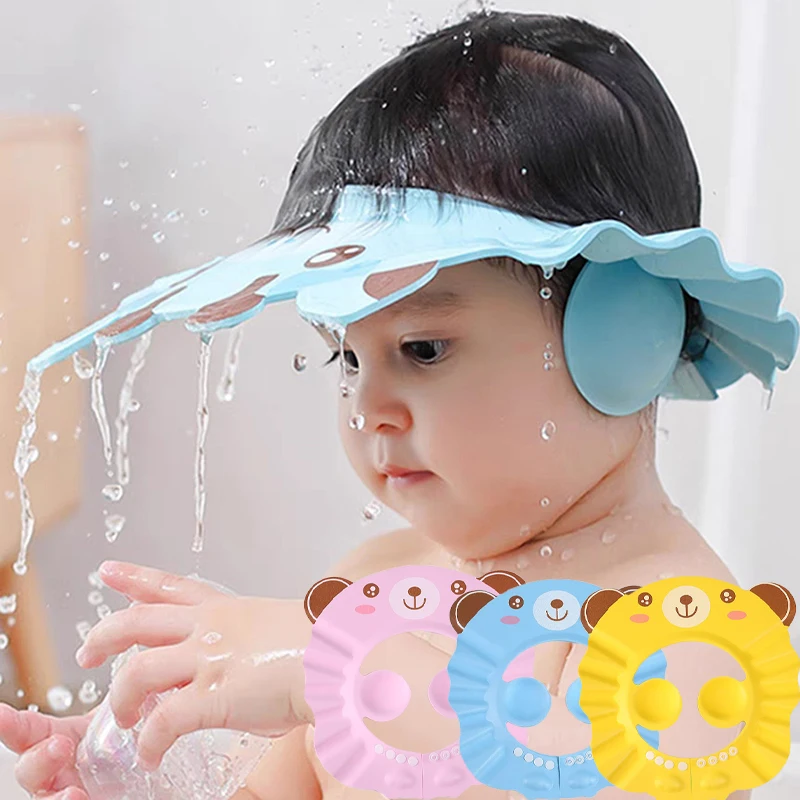 Adjustable Hair Wash Hat for Baby Kids Shampoo Bathing Shower Protect Head Cover Shower Soft Cap Children Ear Eye Protection