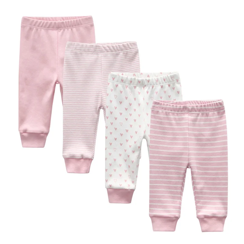 4PCS/LOT  Four Seasons Unisex Newborn Baby Pants 100%Cotton Soft Girl Baby Boy Girl trousers 2