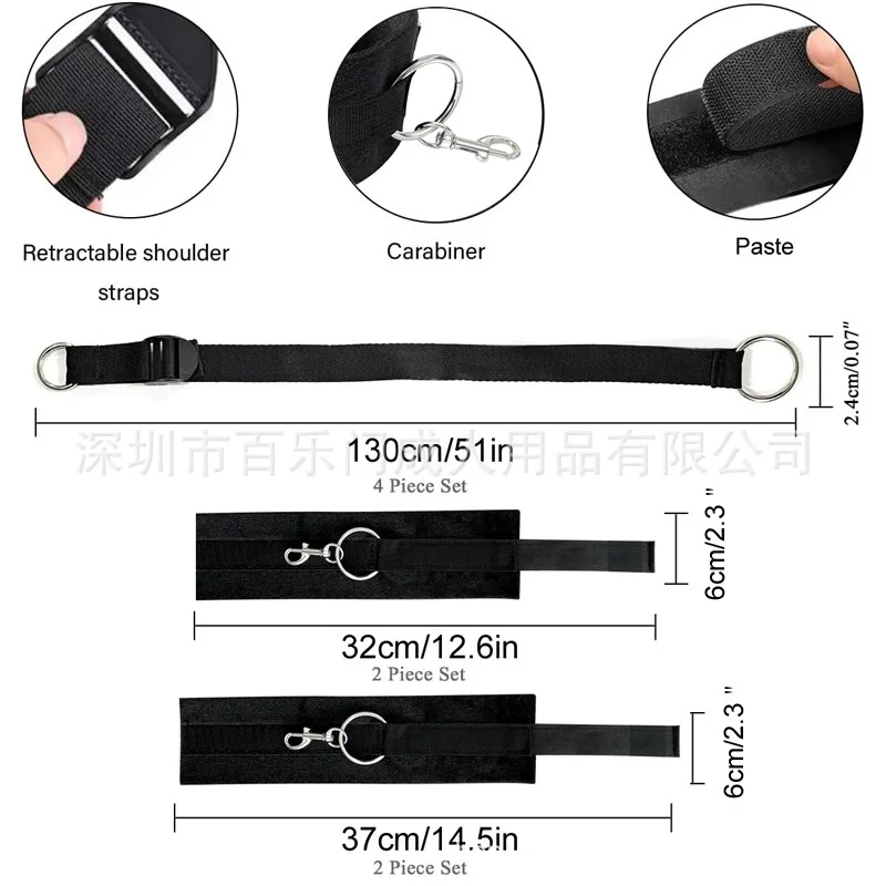 SMBed Strap Women's Bed Hands and Feet Belly Band Couple Alternative Sex Toy Four-Corner Ring Sleeve Bed Strap