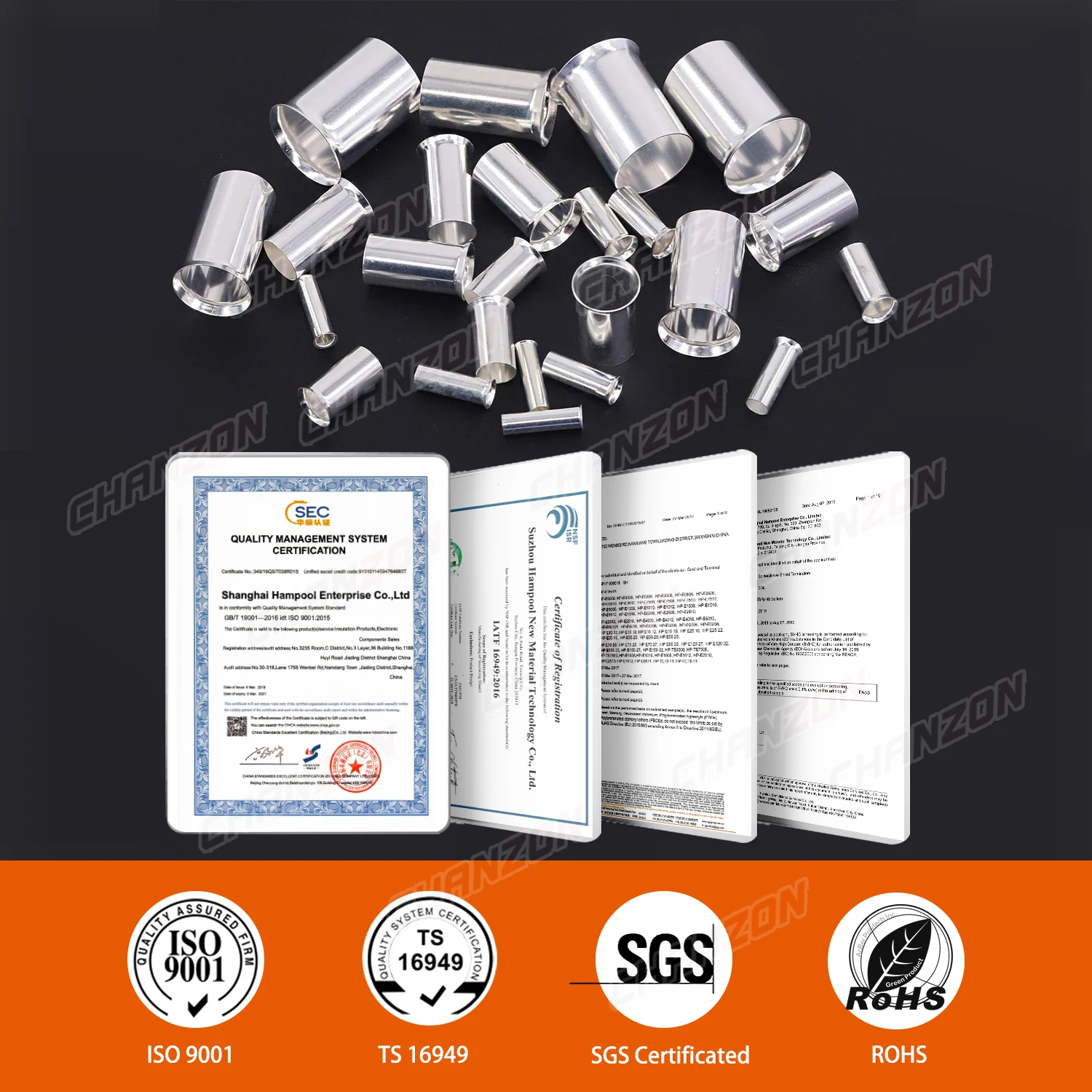 Terminais Elétricos, Cable Crimp Sleeve, Conectores de
