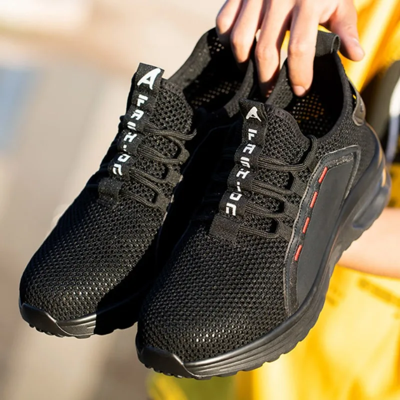 

Мужская защитная обувь на месте, проколостойкая, противоразбойная, модные, Нескользящие кроссовки, Рабочая обувь с воздушной подушкой