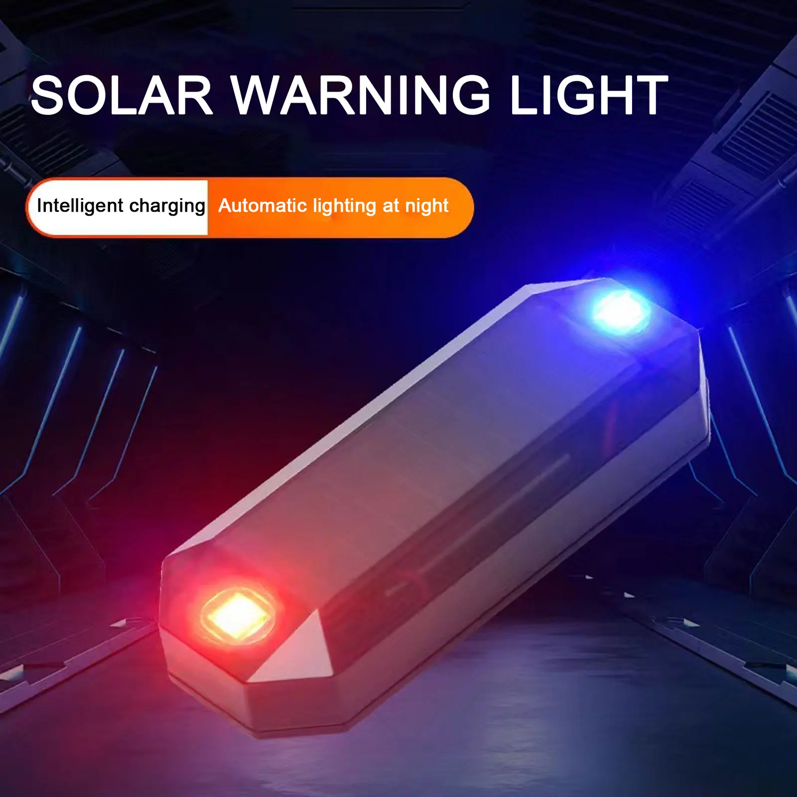 

2Pcs Car Solar Warning Lights LED Flashing Night Light Security Simulated Alarm for Motorcycle Vehicle Bicycle Tail Light