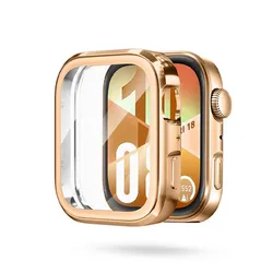 Premium Full Cover TPU Screen Protector Case - Protective Bumper Shell for Smartwatch Accessories (Rose Gold)