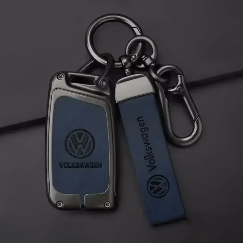 폭스바겐 VW 아연 합금 가죽 자동차 키 케이스 커버 쉘 (폭스바겐 골프 7 MK7 티구안 MK2 T-ro 용) 스타일링 몰딩