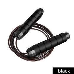 Adjustable Tangle - Free Steel Wire Jump Rope for Fitness and Home Workout (Black)