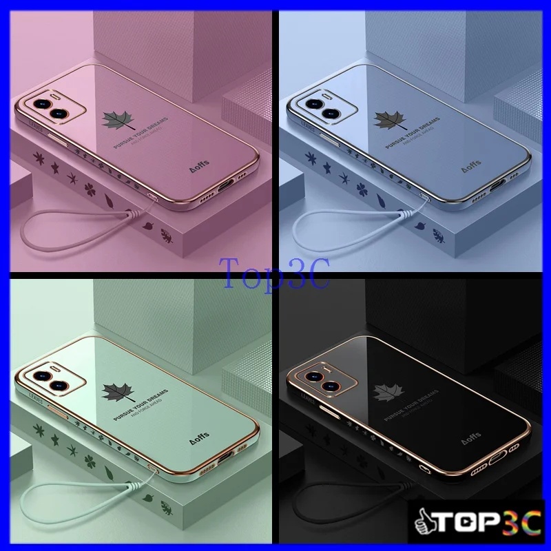Per Vivo Y15S 2021 Custodia Vivo Y15A Custodia Per Telefono Vivo Y10 Con Bordo Dritto Foglia D'Acero