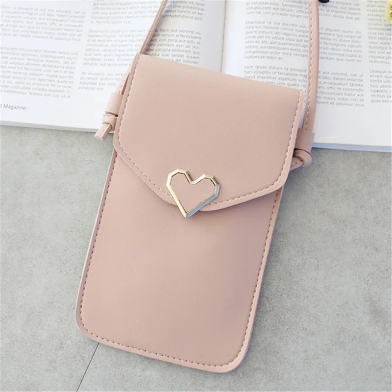 Borsa Cellulare Naturale Pelle Marrone Tracolla Donna Design