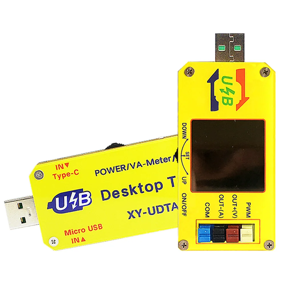 XY-UDTA CNC USB 전압 스텝 업 다운 전원 공급 모듈 1.44인치 LCD 디스플레이 15W 볼트미터 암페어미터 쿨로미터 PWM 제너레이터