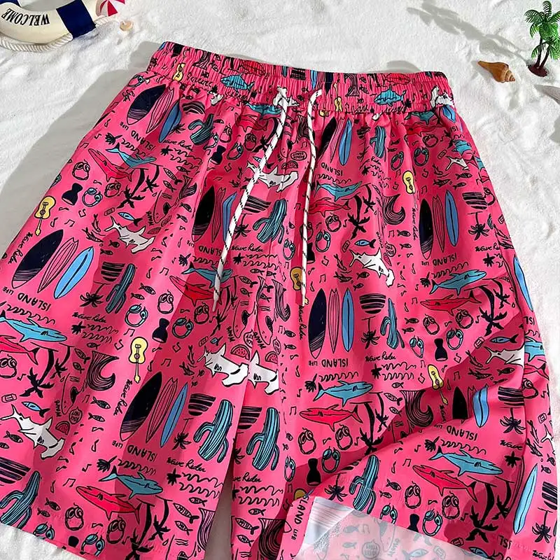 Fashion Beach Shorts for Men Summer Breathable Men Short Basketball Running Baggy Print Short Pants Track Shorts