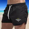 2024 Men's Fashion Printed Swimming Shorts Quick-Drying Beach Suit Breathable Drawstring Pocket 3
