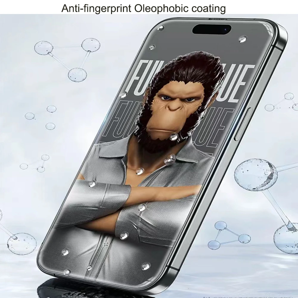 Blueo For Iphone 15 pro max 3D Hot bending Curved Full Screen Tempered Glass Screen Protector For Iphone 15 pro Screen Protector