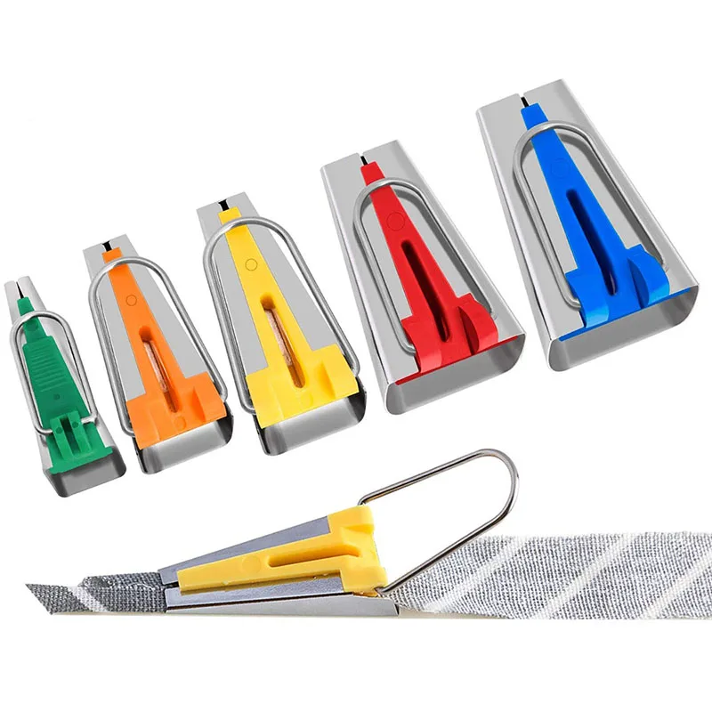 BAI 패브릭 바이어스 테이프 메이커 세트, DIY 바느질 퀼트 캔디 색상 6MM 9MM 12MM 18MM 25MM 패치 워크 클립 바느질 액세서리 도구
