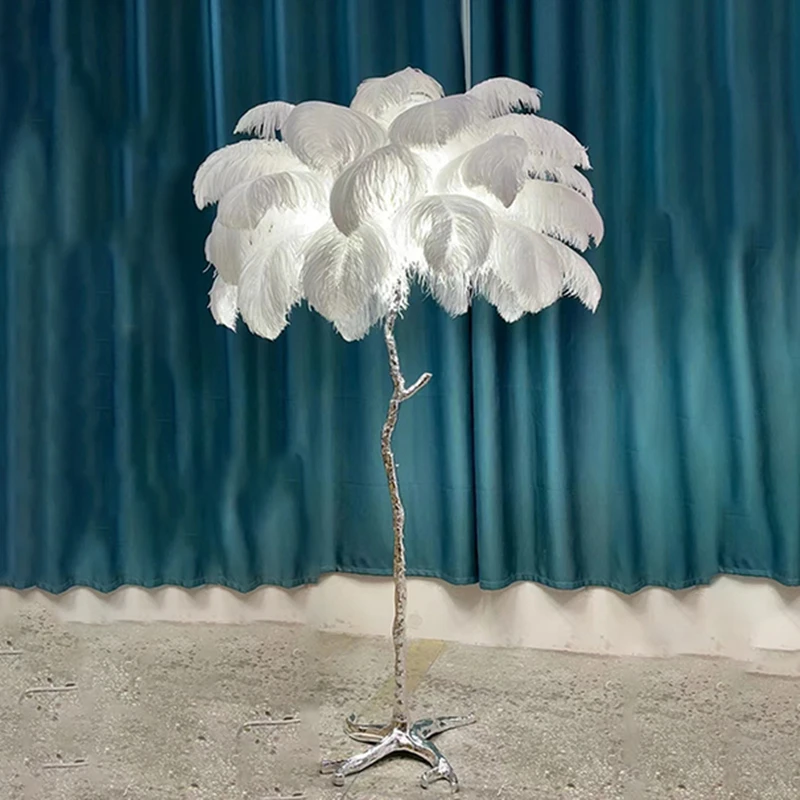 Ostrich Feather Floor Lamp