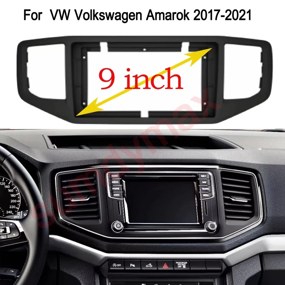 

2 Din 9Inch Car Radio Installation DVD GPS mp5 Plastic Fascia Panel Frame for Volkswagen Amarok Crafter 2017-2021 Dash Mount Kit