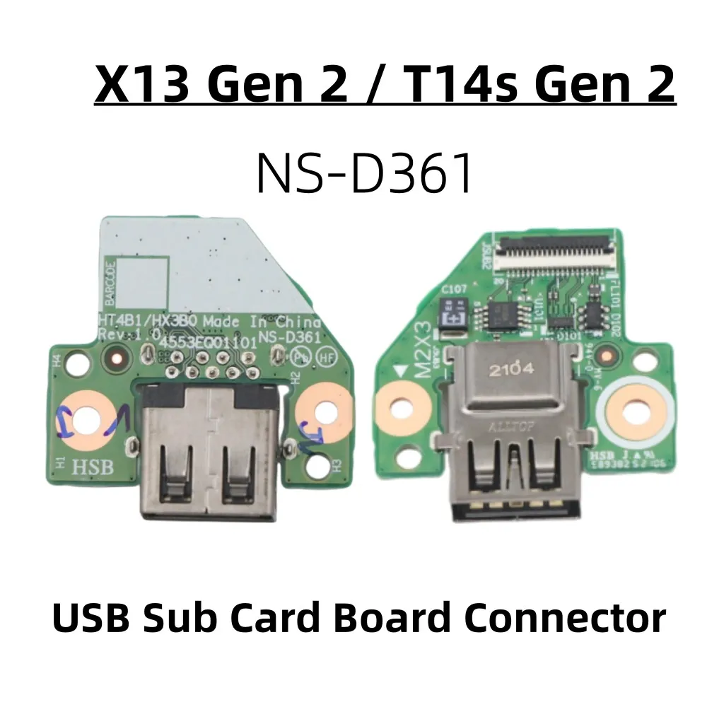 

New Original For Lenovo Thinkpad X13 Gen2 T14S Gen2 USB Sub Card Board Connector NS-D361 5C50Z44734