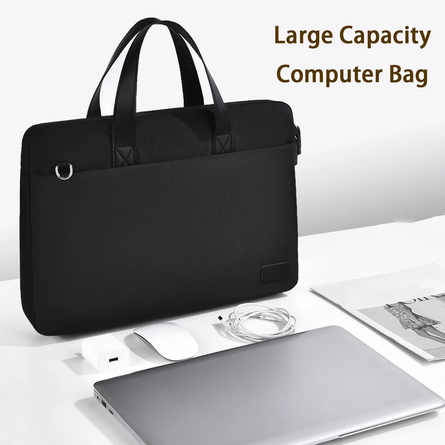 1PC 14-inch Laptop Bag Unisex Style Large Capacity Lightweight Commuter ...