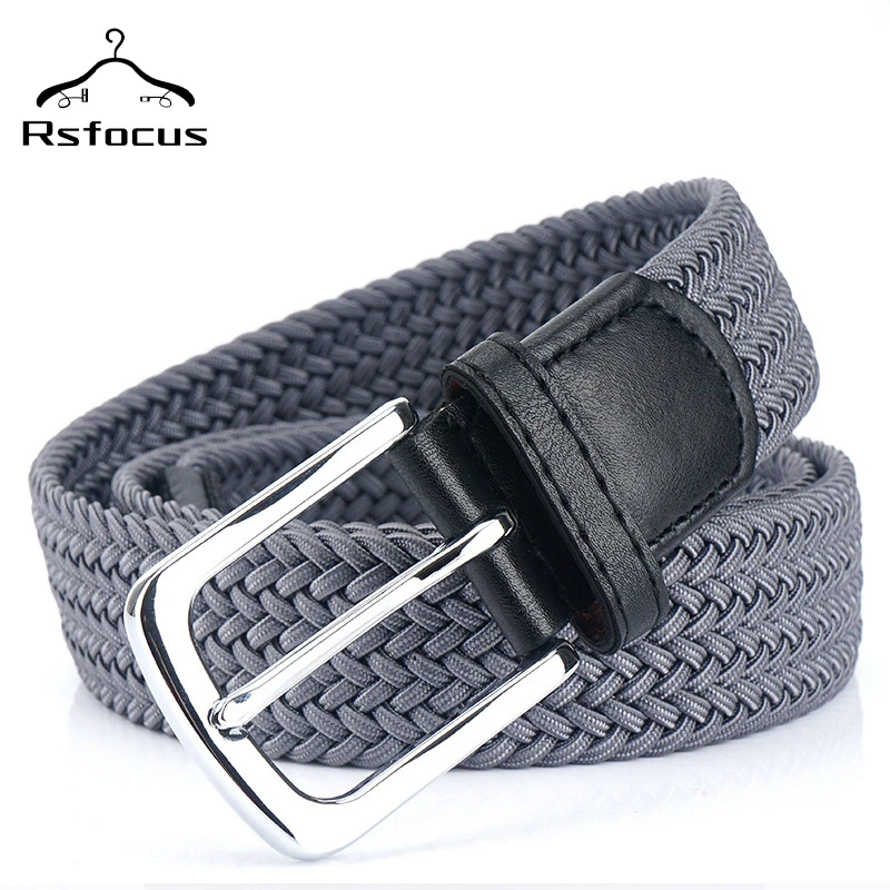Cinturones de lona 3,4 cm de ancho para hombres y mujeres, elástico tejido de alta calidad Unisex, hebilla de Pin, Correa informal para Jeans R804|Cinturones de - AliExpress