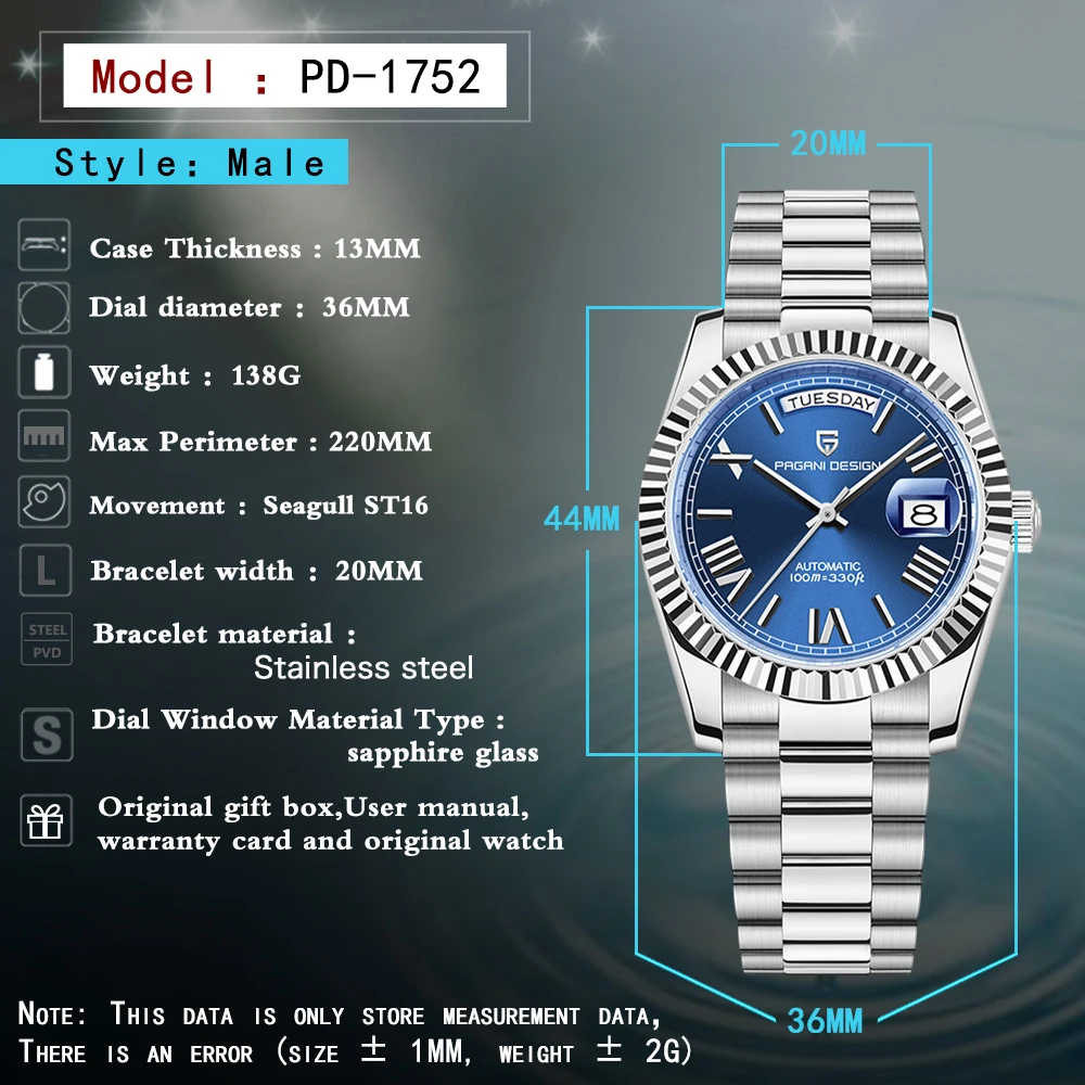 PAGANI DESIGN Mens Watches Top Brand Luxury Mechanical Wristwatches Automatic Watch For Men Sports Waterproof Reloj Hombre 2023