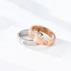 Bague tendance en acier inoxydable couleur or/argent/or rose pour femmes et hommes, bagues en cristal CZ pour couple, bijoux de luxe, bagues de mariage, cadeau