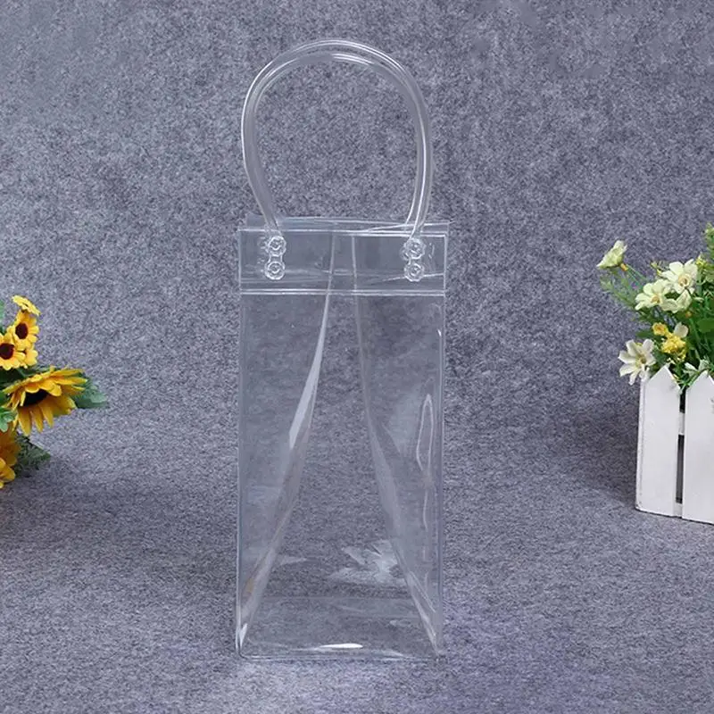 1pc Transparent Ice Bag Wine Beer Champagne Bucket PVC Leakproof Ice Bag Beer Chiller Cooler Portable Liquor Ice-Cold Tools