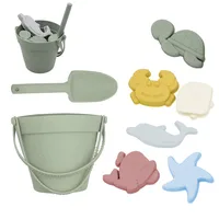 Summer Beach Bucket Toy Water and Sand Playing Toys Soft Silicon Sand Set Beach Game Parent-Children Interactive Tools 4-6 Years 2