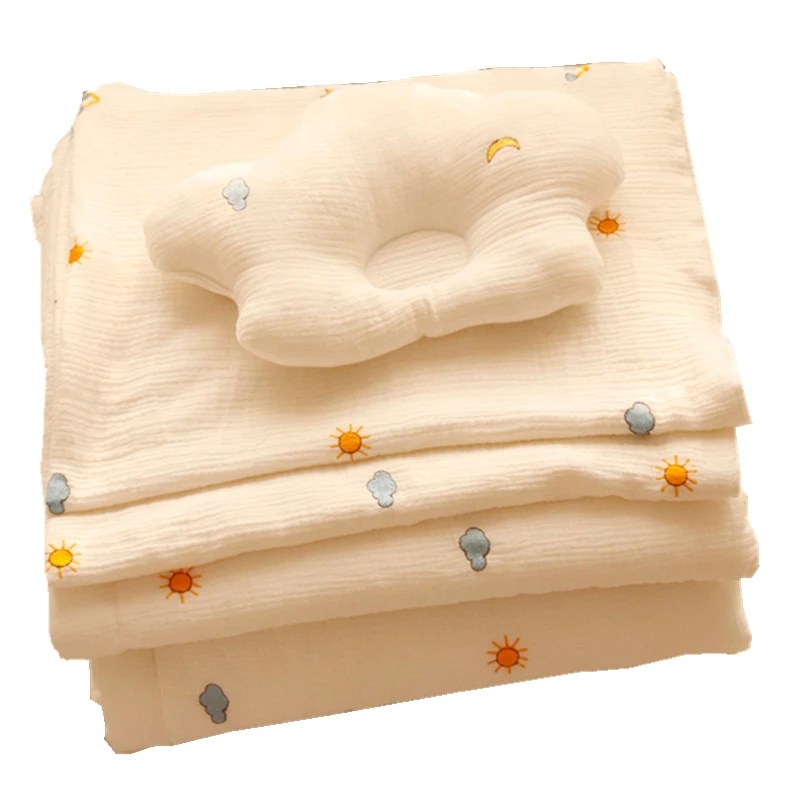 

120X150cm Big Size Embroidery Cotton Muslin newborn infant Blanket thick and thin Baby Comforter for all seasons