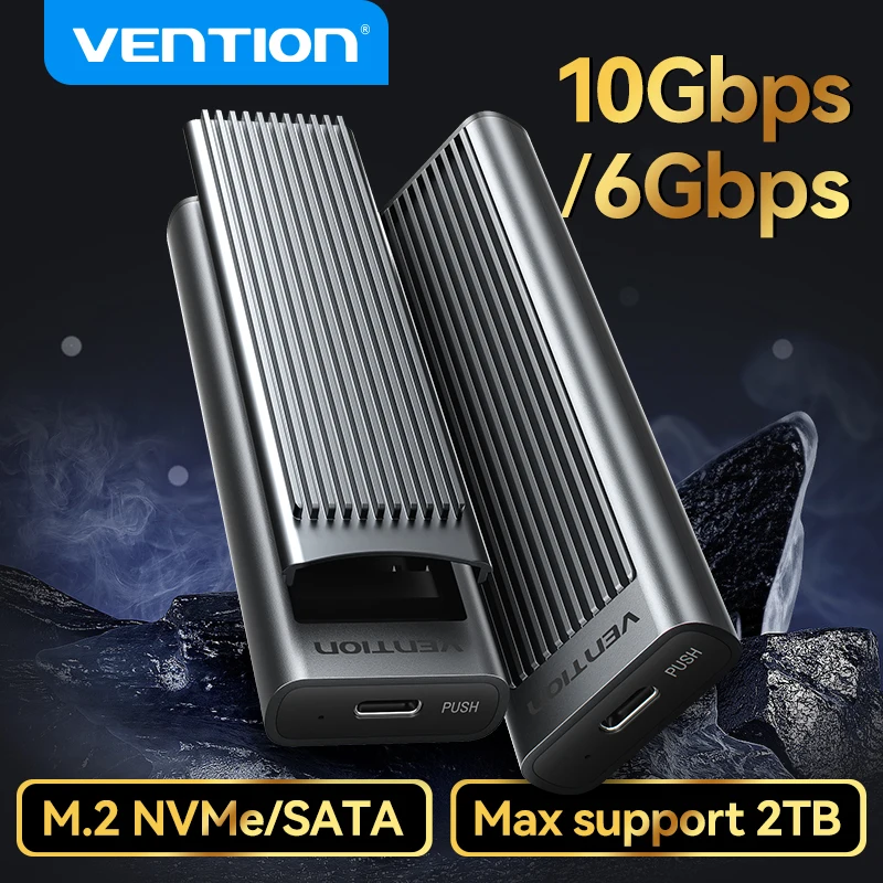 Vention M2 SSD Case M.2 NVMe SATA SSD Enclosure Adapter 10Gbps USB 3.1 Gen2 USB C External Enclosure Supports M and B&M Keys