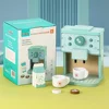 Kids Kitchen Toy Set Wooden Coffee Maker Set Simulation Cookie Maker Kit Pretend Play Educational Toys Gifts for Girls Boys 2
