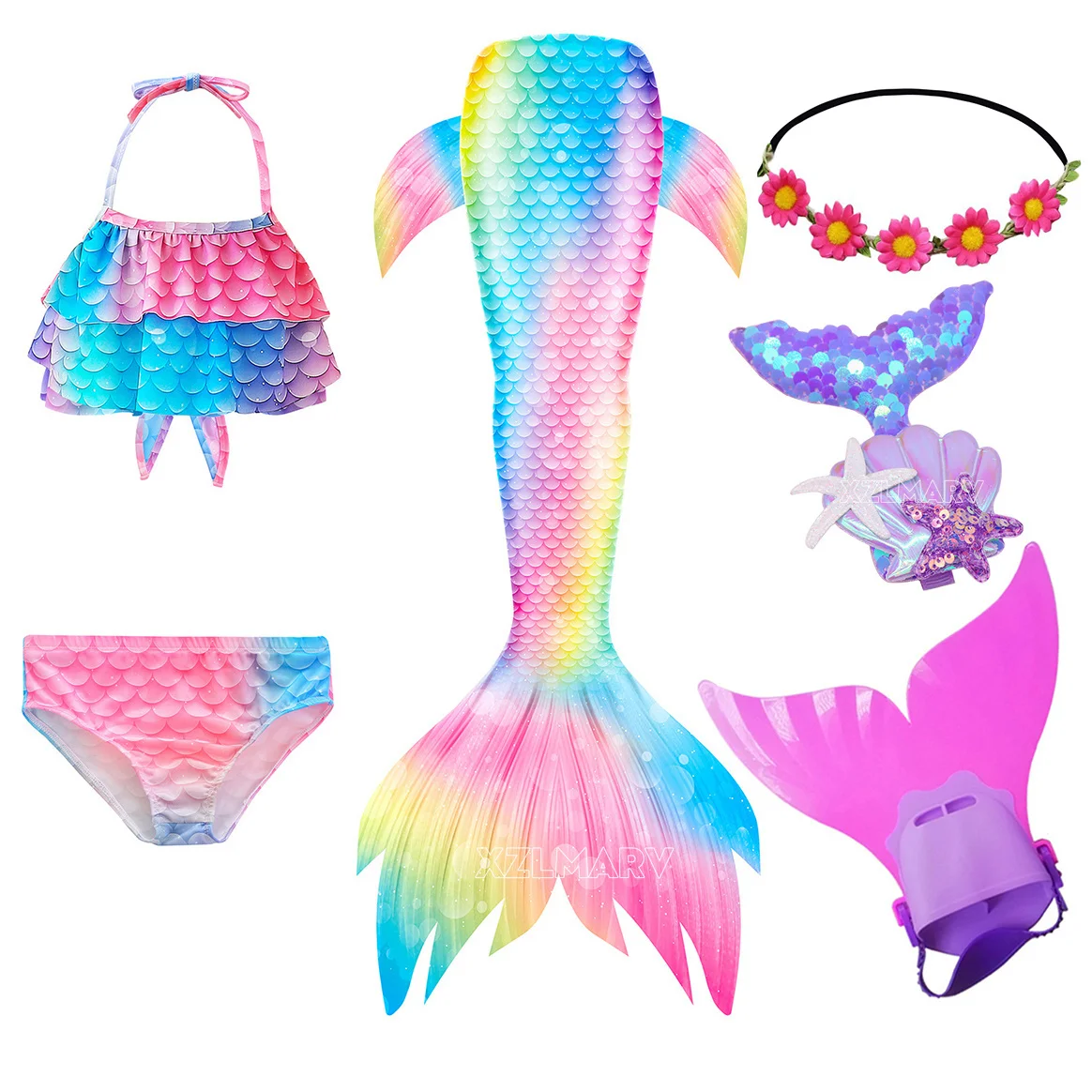 Kids Mermaid Tails Girls Swimming Dresses Mermaid Swimsuit Purim Cosplay Costume Beach Costume Bikini Swimming Suit cosplay costume,mermaid costume