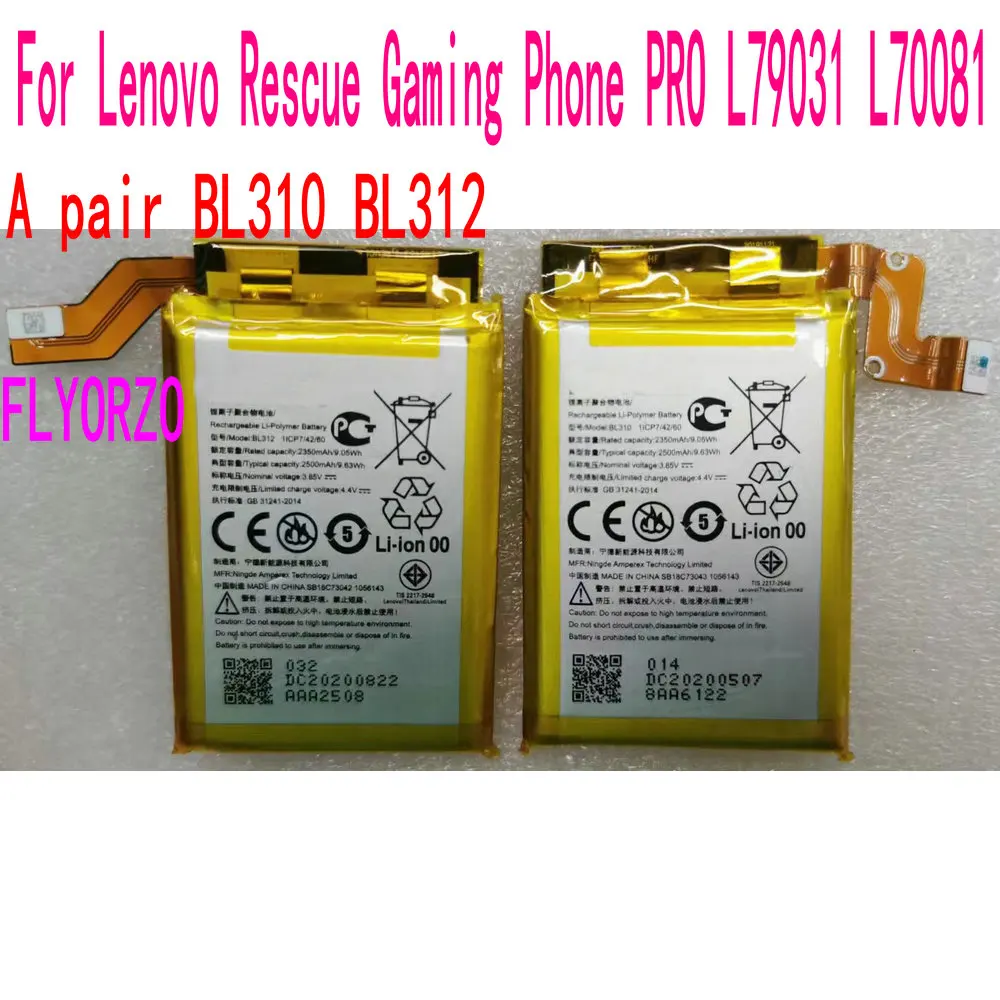 

A Pair BL310 BL312 Battery For Lenovo PRO L79031 L70081 Rescue Gaming Phone