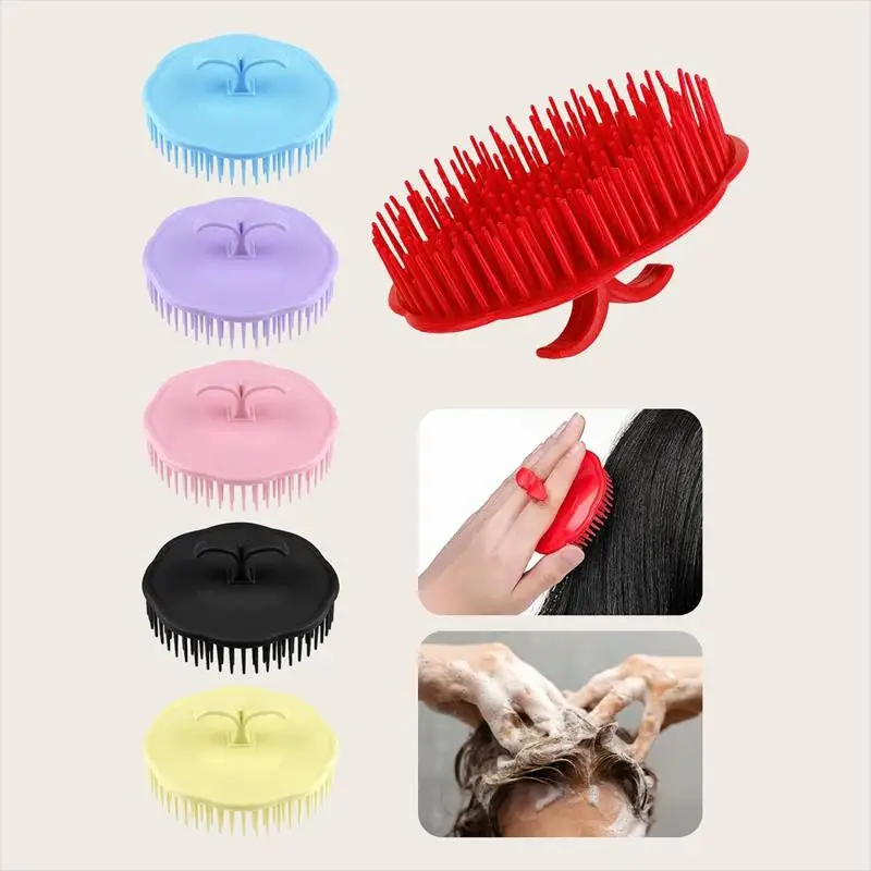 1Pcs Scalp Massagers Round Comb Black Hair Comb For Women Men Shower Brush Scalp Wash Clean Hair Tool