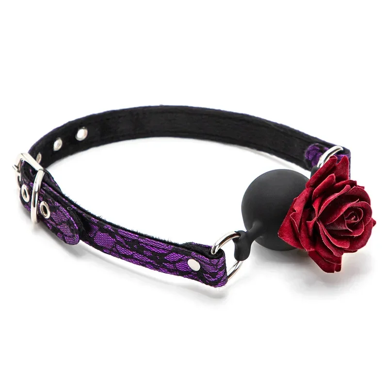 Retro Lace Rose Flower Sexy Mouth Gag 2