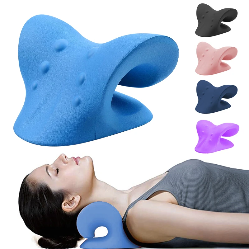 Neck Shoulder Stretcher Neck Shoulder Relaxer Cervical Traction Device Pillow for Pain Relief Cervical Spine Alignment