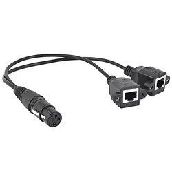 Enhanced Audio & Video Cable Adapter - XLR to RJ45 Connector 0.3M - 30cm (Female 1 to 2)