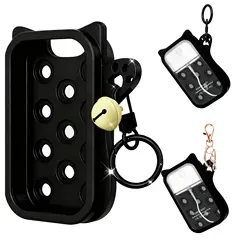 Portable Hand Sanitizer Mist Case 1 FL OZ, Protective Silicone Spray Cover with Keyring, Stylish and Convenient - Silicone (Black)