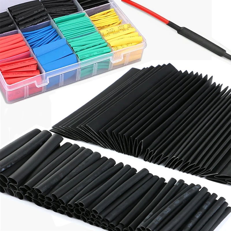 Heat Shrink Tubing 530/127pcs Heat shrink Tubing Thermoresistant Tube 2:1 Wrapping Kit Electrical Connection Wire Cable Insulation Sleeves