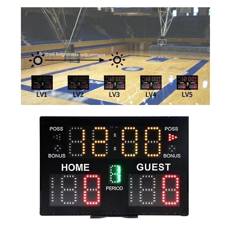 Electronic Basketball Scoreboard, Portable Digital Scoreboard With Remote For Multisports Indoor Outdoor