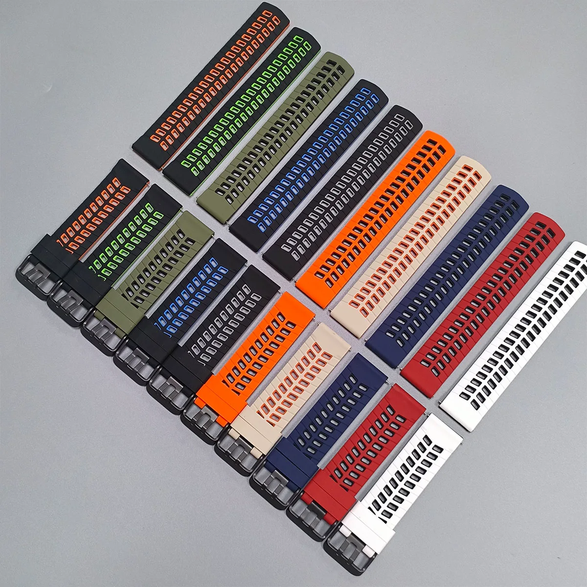 Waterproof Silicone Sports Watchband - 22mm Bracelet Strap
