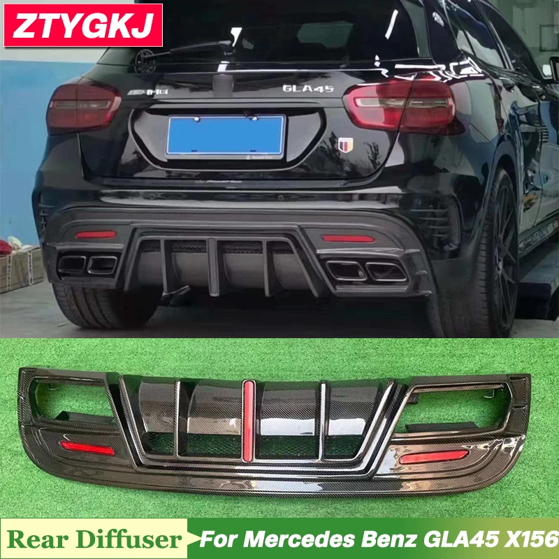 

High Quality Carbon Fiber Rear Bumper Lip Diffuser For Mercedes Benz GLA45 X156 Tuning 2015-2017