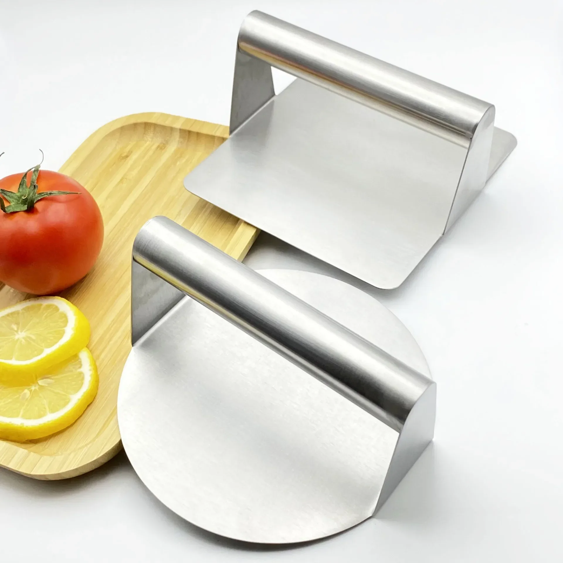 430 Stainless Steel Kitchen Tool Burger Meat Press Round Square Burger Kitchen Tool Meat Press Non stick
