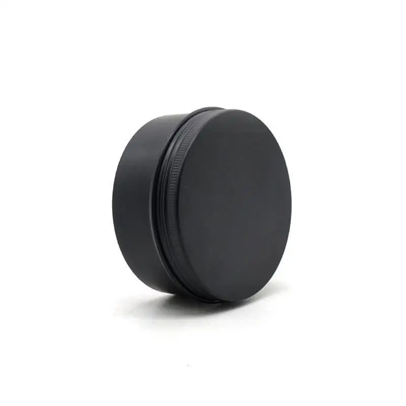 Black Empty Round Aluminum Box Metal Tin Cans Cosmetic Cream DIY Refillable Jar Tea Aluminum Pot 10 15 20 30 50 60 80 100 150g